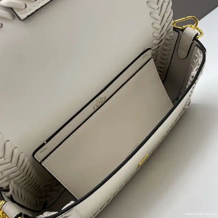 Cheap HOT Baguette Stitching White Bag In Fendi Medium Leather 0429